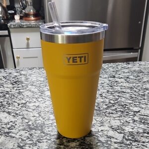 YETI Yellow Tumbler with Lid